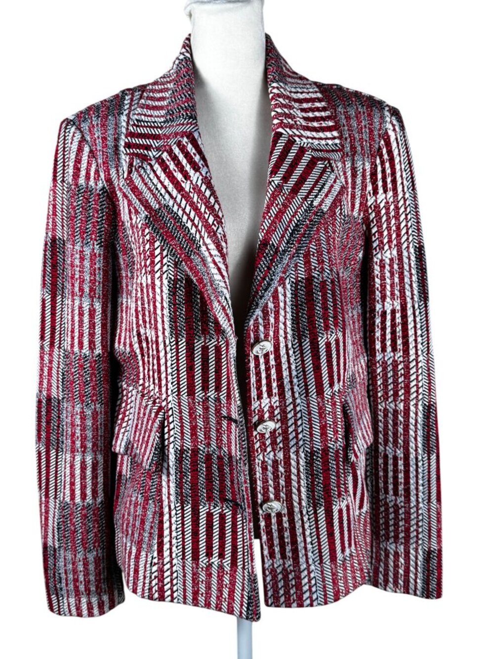 cabi Captain Blazer Style 6028 Red White Blue Nautical Knit Jacket M - Picture 8 of 13